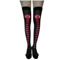 thumbnail image 3 of LWNYDPLSD Running Socks Work Socks Women's Halloween Holiday Socks Party Holiday Dress Up Props Over-the-knee Socks Red, 3 of 3