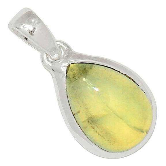 Natural Prehnite 925 Sterling Silver Pendant Jewelry ALLP-25112