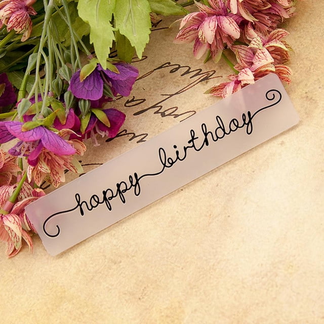 Plantilla de carpeta de grabación en relieve de plástico para álbum de recortes DIY de feliz cumpleaños para álbum Wdftyju Libre de BPA