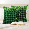 thumbnail image 3 of St. Patrick's Day Outdoor Waterproof Pillow Covers, Spring Shamrocks Farmhouse Green Checkered Decorative Square Throw Pillowcase Sofa Cushion Sham for Patio/Couch/Chair, 26"x26" 2 Pack, 3 of 8
