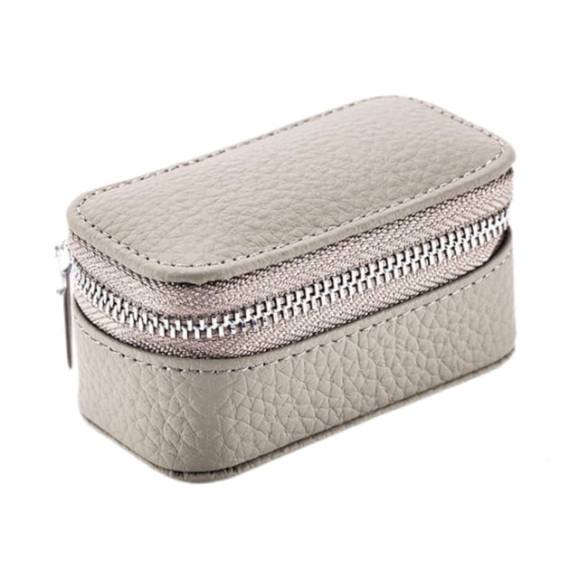 Estuche de viaje portátil para joyas, organizador de viaje para pendientes, pulseras y anillos. Gris