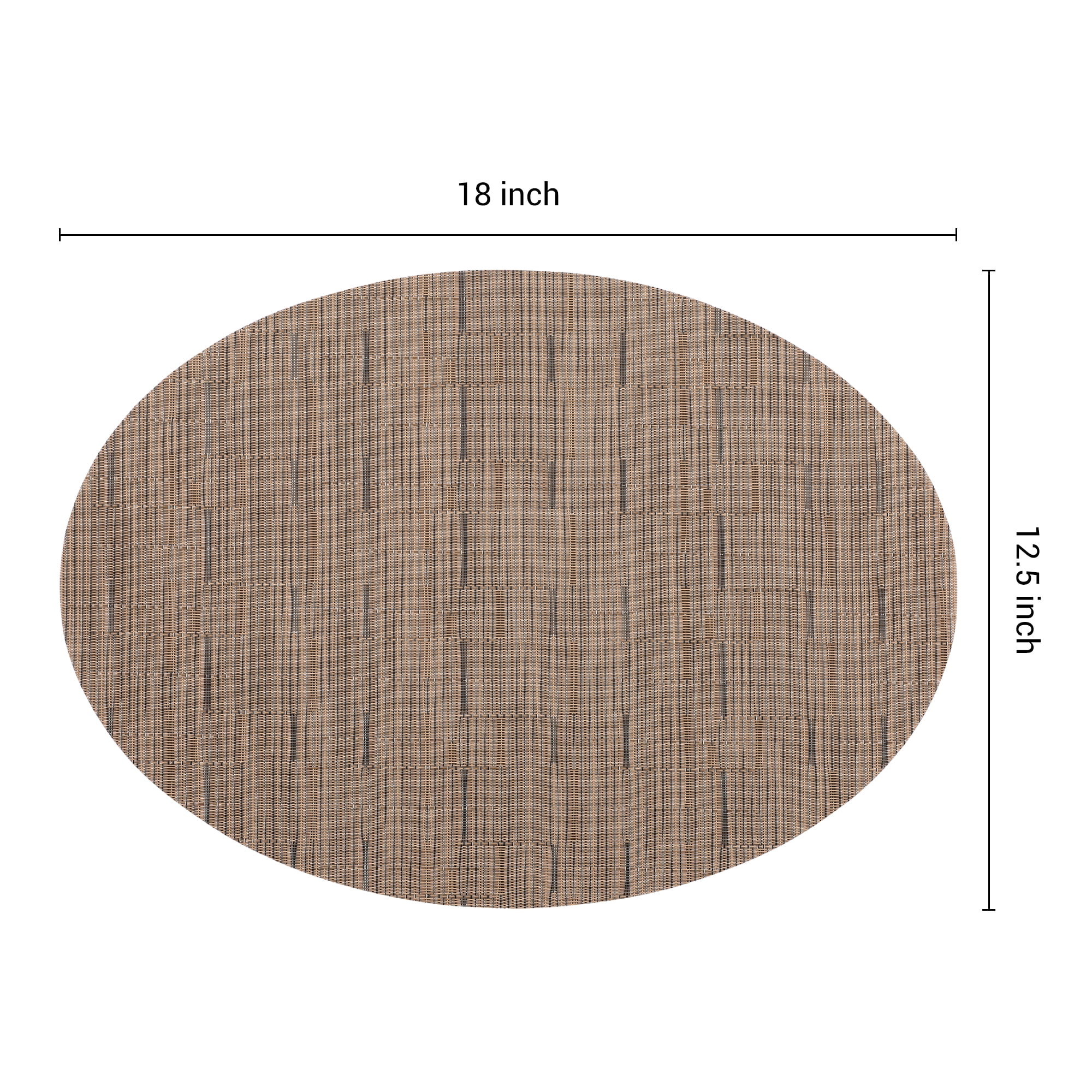 REGALWOVEN Placemats Set of 6 Oval Placemats for Kitchen Dining Table Decor Table Placemats Wipeable Table Mat Light Brown 18*12.5Inch
