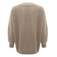 thumbnail image 4 of WTXUE Women's V Neck Long Sleeve Knit Loose Oversized Pullover Sweater Top Soft Business Casual Sweaters Tunic Sweaters Fall Outfits Comfy Plus Size Sweaters Beige 3Xl, 4 of 5