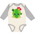 thumbnail image 3 of Inktastic Little Cactus, Cactus With Flowers, Smiling Cactus Girls Long Sleeve Baby Bodysuit, 3 of 5