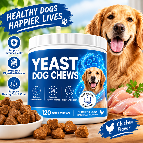 Yeast Infection Treatment for Dogs, Chicken Flavor Dog Chews, 120 Soft Chews