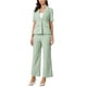thumbnail image 2 of Conjunto de traje de oficina para mujeres INSPIRE CHIC, blazer de manga corta con un botón y pantalones de traje XL en verde guisante, 2 of 6