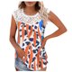 thumbnail image 1 of Camiseta sin mangas de encaje con estampado de mujer Camiseta sin mangas de empalme de cuello redondo Camiseta ligera y cómoda delgada OAVQHLG3B Store lin121212, 1 of 5