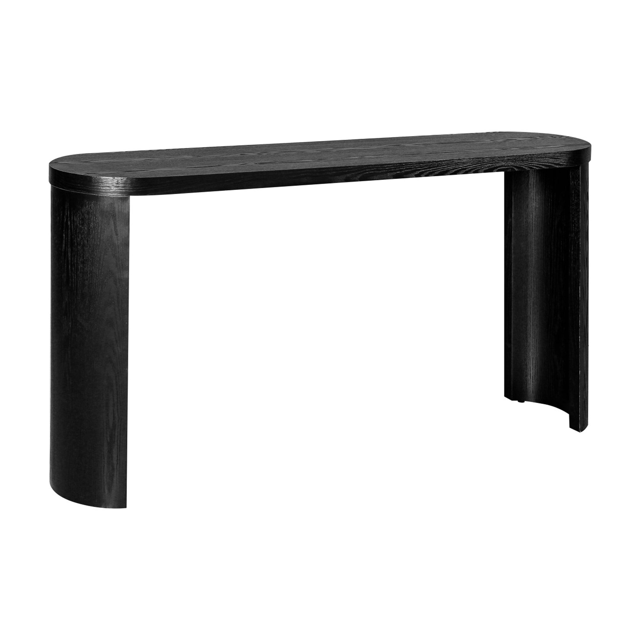 Clea Minimalist 60" Versatile Console Table, Entryway Table with Adjustable Curved Legs, Black