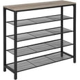 thumbnail image 2 of Shoe Rack, 5-Tier Shoe Storage Organizer with 4 Mesh Shelves for 16-20 Pairs and Large Surface for Bags, 2 of 7