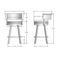 thumbnail image 3 of Amisco  Rosco Swivel Counter Stool Grey & Cream Geometric Pattern/Brown Metal Polyester, Metal Swivel Counter height Polyester Single Modern &, 3 of 5
