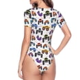 thumbnail image 4 of Gaeub Cartoon Monster Trucks1 Women'S Short Sleeve One Piece Swimsuit Sexy High-Waisted Bodysuit For Swimming, Beach, Sports - Xx-Large, 4 of 9