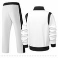 thumbnail image 7 of Kakii Men's Two-Tone Sport Set, Block Track Suit with Zip-Front Jacket & Side Stripe Joggers, Casual Performance Wear, 7 of 7