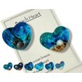 thumbnail image 1 of Corazón de bolsillo de vidrio para playa, adorno de corazón de vidrio oceánico hecho a mano con fusión de mar natural, ficha de bolsillo de corazón de vidrio fusionado, mini ficha linda y duradera con, 1 of 7