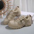 thumbnail image 6 of Xiaoxatg Women's Casual Shoes Fashionable Leather Lace Up Low Top Sneakers for Comfort and Style 8 Khaki, 6 of 9