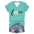 thumbnail image 4 of Short Sleeve T Shirts For Women Flag Letter Print Graphic Soft Tee Stylish Dressy Casual Women Tops, 4 of 4