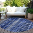 thumbnail image 6 of Addison Rugs Chantille Indoor/Outdoor Transitional Plaid Navy Washable Round Rug, 8' x 8', 6 of 6