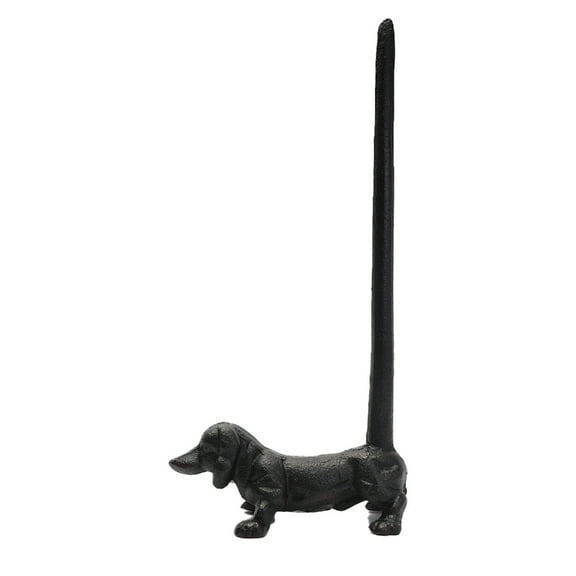 SDFGTstore Decorsative Iron Dachshund Paper Towel Holder Bucolic Kitchen Dining Room Shelf Decors Sturdy Functional Design