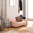 thumbnail image 4 of Ollie & Hutch Pin Tufted Pet Sofa, Large Size Bed for Dog or Cat, Pink Velvet, 4 of 17