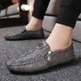 thumbnail image 6 of Business Daily Leather Moccasin Shoes Quick Side Zipper Lightweight Comfort Walking Sneakers, 6 of 6