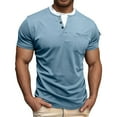 thumbnail image 2 of HUANBAI Casual T Shirt With Double Layer Neck Design Comfortable Daily Wear Basic Top, 2 of 6