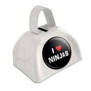I Love Ninjas Stylish White Cowbell Cow Bell