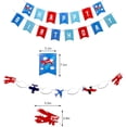 thumbnail image 3 of Finypa Kid-Friendly Airplane Birthday Party Decorations Kits with Banner, Paper Blue, 109 Pieces, 3 of 5