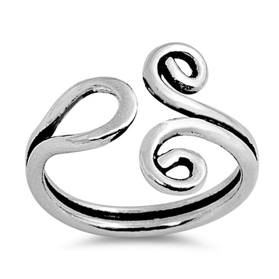 Sterling Silver Wholesale Swirl Toe Ring Adjustable Spiral Midi Band .925 New Jewelry Female Unisex