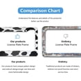 thumbnail image 4 of Animal Cow Print  Black Spot License Plate Frame Newest Customized Decorative Frames Stainless  Car Tag Cover Holder Auto Car for US Canada Standard 12" x 6" with 2 Holes and Screws, 4 of 7