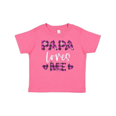

Inktastic My Papa Loves Me Hearts in Pink Plaid Gift Baby Boy or Baby Girl T-Shirt