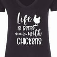 thumbnail image 4 of Inktastic Life is Better with Chickens Women's V-Neck T-Shirt, 4 of 5