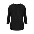 thumbnail image 2 of Yievot Long Sleeve Shirts for Women Ribbed Knit Tunic Tops Dressy Crew Neck Lightweight Sweaters, 2 of 6