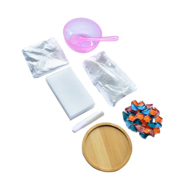 RKSTN A Coaster Crafts Mosaicss Tile Set Wooden Cup Mats Mixed Color Mosaicss Set Crafts Pack 6ml Kitchen Gadgets