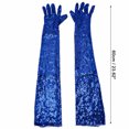 thumbnail image 3 of Unique Bargains 1 Pair Party Gloves Elegant Extra Long Sequin Long Opera Party Gloves 23.62"x4.72" Blue, 3 of 5