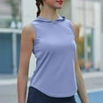 thumbnail image 5 of CFLVAEK Workout Tank Top for Women with Hood Loose Fit Sleeveless Yoga Tops Quick Dry Running Tennis Tank Tops Solid Color Curved Hem Shirts Purple S, 5 of 6