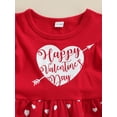 thumbnail image 6 of Arvbitana Baby Girls Valentine’s Dress Fly Sleeve Letter Heart Print Ruffle Hem Dresses for Infant 6-24 Months, 6 of 8