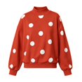 thumbnail image 4 of GILIGEGE Womens Polka Dot Sweatshirts Mock Neck Long Sleeve Pullover Tops,Oversized Sweatshirt,Drop Shoulder,Y2K,Fall Fashion Outfits 2026,Soft,Turtleneck,Loose Fit Travel Casual Lounge Outfit Red M, 4 of 4