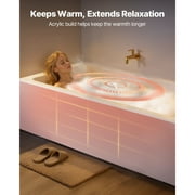 KFFKFF 60 x 30 Modern Alcove Acrylic Bathtub, Soaking Tub with Right-Hand Drain and Overflow, Spacious Rectangular Deep Bath for Bathroom with Built-In Flange, White