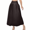 thumbnail image 2 of Women's Bubble Long Skirt Elastic Waist A-Line Pleated Ruffle Flowy Balloon Maxi Skirts with Pockets, 2 of 8