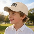 thumbnail image 2 of CAUYDY Baby Baseball Cap Toddler Baseball Hat Infant Ball Cap Newborn Hats Boys Girls Toddler Snapback Hat 3T 4T 5T 6T Kids Trucker Hats (Sizes 3-8 Years,L04-Beige), 2 of 9