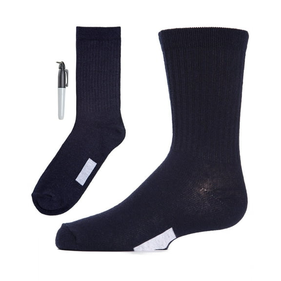 MeMoi Write On Camp Kids Cotton Blend Crew Sock 3-Pack - Boys - Male, 9-11, Navy