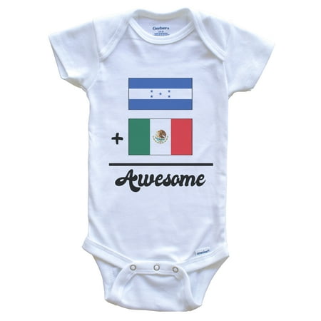 

Honduras Plus Mexico Equals Awesome Cute Honduran Mexican Flags One Piece Baby Bodysuit