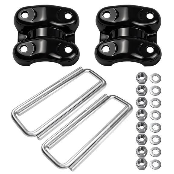 Hex Autoparts Rear Axle Leaf Spring U-Bolts & Plates 15592585 15592586 for 1988-2000 Chevrolet C1500 K1500 Silverado Tahoe Suburban GMC Yukon Cadillac Escalade Axle U Bolts and Plates Kit