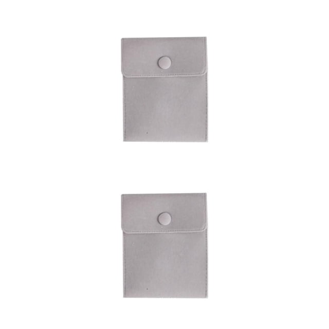 Yuarrent Bolsa de joyería Bolsa de almacenamiento Bolsa de embalaje Bolsas de regalo Exquisito Suministros de boda multipropósito Práctico Gris 8*10 CM 2Conjunto