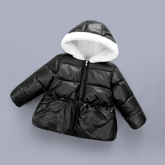 Kids Winter Coat Baby Girls Puffer Coat Cute Bear Hooded Jacket Zipper up Down Coats for Baby Winter Down Coat Baby Girl Winter Clothes 3-4 Years