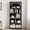 Black, variant on Arched Bookcase 5 Shelf Bookshelf 68.7 in Tall Bookcase Farmhouse Curved Storage Rack Wooden Bookshelves for Home Office, Living Room,Wood Color