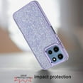 thumbnail image 6 of XPM for Samsung Galaxy A17 5G Phone Case, Crystal Sparkle Diamond Glass Full Mini Glitter Bling Frame TPU Hybrid Protective Cover for Galaxy A17 (Purple), 6 of 8