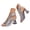 Silver, variant on Women's Sandals Hoop and Loop Chunky Mid Heel Open Toe Dressy Casual Summer Ankle Booties