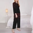 thumbnail image 3 of Goofa Red Glitter1 Printed Women’s 2 Piece Pajama Set Super,Pajamas Women's Long Sleeve Sleepwear Soft Button Down Loungewear Pjs Lounge Set Nightwear-Medium, 3 of 9