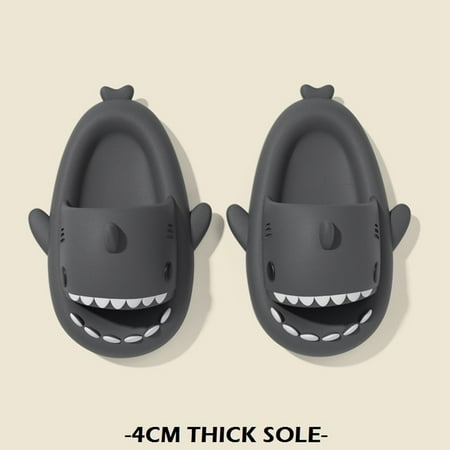 

QWZNDZGR 4cm Soft Women Man Shark Slippers Summer Beach Flip Flops Non-Slip Cute Couple Outdoor Cool Indoor Household Funny Shark Slides