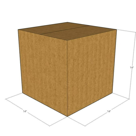 14x14x14 Kraft Brown Corrugated Shipping Boxes, 32 ECT Single-Wall, Qty 10